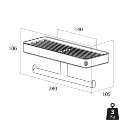 Tiger Toiletrolhouder Carv Met Planchet -badkamer 123 2972