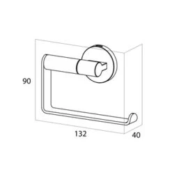 Tiger Toiletrolhouder Noon Zonder Klep Zwart -badkamer 123 3077