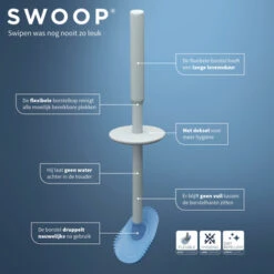 Tiger Toiletborstelhouder TESS Met Swoop Borstel Flexibel Wit/ Lichtgrijs -badkamer 123 3140
