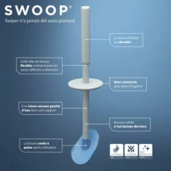 Tiger Toiletborstelhouder TESS Met Swoop Borstel Flexibel Wit/ Lichtgrijs -badkamer 123 3142