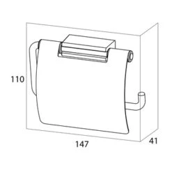 Tiger Toiletrolhouder Cliqit Donkergrijs Met Klep RVS -badkamer 123 3208