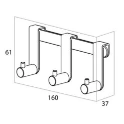 Tiger Douchecabine 3-haak RVS Geborsteld -badkamer 123 3289