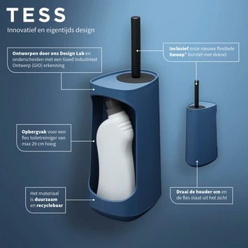 Tiger Toiletborstelhouder TESS Met Opbergfunctie Vrijstaand En Swoop Borstel Flexibel Blauw/zwart 14 Tiger Toiletborstelhouder TESS Met Opbergfunctie Vrijstaand En Swoop Borstel Flexibel Blauw/zwart - Afbeelding 12