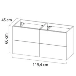 Tiger Karlo Badkamermeubel 120 Cm Hoogglans Wit Met Wastafel Zwart -badkamer 123 34