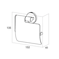 Tiger Wc-Rolhouder Met Klep Noon Zwart -badkamer 123 3470