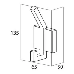 Tiger Haak Zenna Groot Chroom/Wengé -badkamer 123 3508