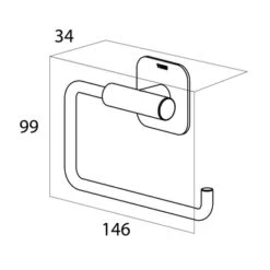Tiger Toiletrolhouder Colar Zonder Klep Zwart -badkamer 123 3517