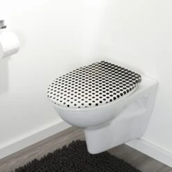 Tiger WC Bril Speckels Duroplast Zwart-wit -badkamer 123 3563