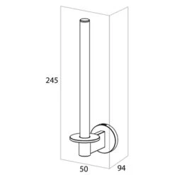 Tiger Reserverolhouder Noon Zwart -badkamer 123 3648
