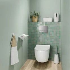 Tiger Toiletrolhouder TESS Met Planchet Wit/lichtgrijs -badkamer 123 3719