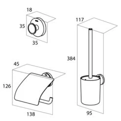 Tiger Urban Toilet Accessoireset Wc-rolhouder - Wc-borstelhouder - Haak -badkamer 123 3760