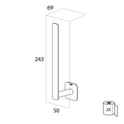 Tiger Reserverolhouder Colar Hangend Chroom -badkamer 123 3793