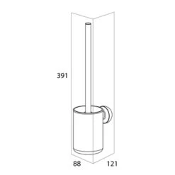 Tiger Cooper Toiletborstel Met Houder RVS Geborsteld / Zwart -badkamer 123 3815