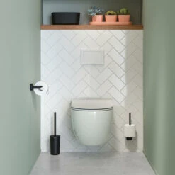 Tiger Toiletrolhouder Carv Zonder Klep Zwart -badkamer 123 3823