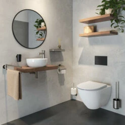 Tiger Cooper Toiletrolhouder Met Klep RVS Geborsteld / Zwart -badkamer 123 3897