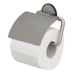 Tiger Tune Toiletrolhouder Met Klep Geborsteld RVS/mat Zwart