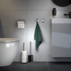 Tiger Tune Toiletrolhouder Met Klep Geborsteld RVS/mat Zwart -badkamer 123 3928