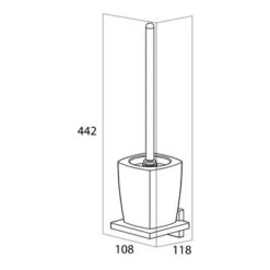 Tiger Toiletborstelhouder Zenna Hangend Chroom/Wengé -badkamer 123 4002