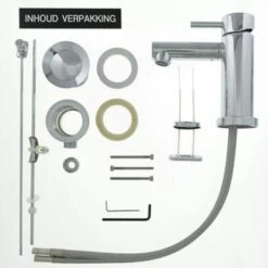 Tiger Wastafelkraan Boston Met Hendel En Waste Chroom -badkamer 123 4048