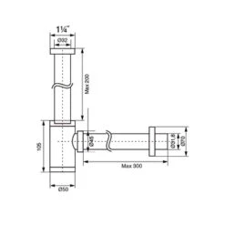 Tiger Design Bekersifon 5/4 Chroom -badkamer 123 4085