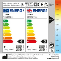 Tiger Spiegelverlichting Yaro Aluminium Zwart 17cm 4000K -badkamer 123 4275