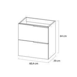 Tiger Badmeubelset Pocket 60 Cm Met 2 Lades Wit Incl. Looppoten -badkamer 123 482