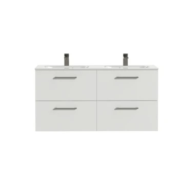 Tiger Badkamermeubel Studio 120cm Hoogglans Wit Met Ronde RVS Greep 3 Tiger Badkamermeubel Studio 120cm Hoogglans Wit Met Ronde RVS Greep