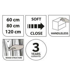 Tiger Reverse Meubelset 120 Cm Met 2 Lades Chalet Eik / Mat Zwart Inclusief Quadro Wastafel Dubbel Mat Zwart -badkamer 123 590