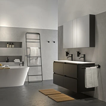 Tiger Karlo Badkamermeubel 120 Cm Mat Zwart Met Zwarte Wastafel 9 Tiger Karlo Badkamermeubel 120 Cm Mat Zwart Met Zwarte Wastafel - Afbeelding 7