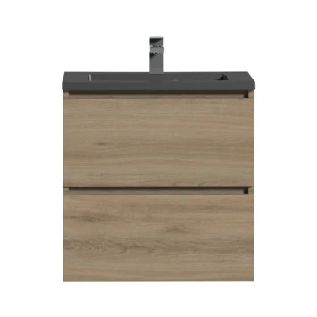 Tiger Karlo Badkamermeubel 60 Cm Chalet Eiken Met Wastafel Zwart 4 Tiger Karlo Badkamermeubel 60 Cm Chalet Eiken Met Wastafel Zwart - Afbeelding 2