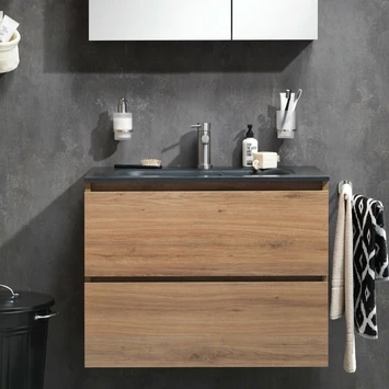 Tiger Karlo Badkamermeubel 60 Cm Chalet Eiken Met Wastafel Zwart 7 Tiger Karlo Badkamermeubel 60 Cm Chalet Eiken Met Wastafel Zwart - Afbeelding 5