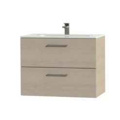 Tiger Badkamermeubel Studio 80cm Naturel Eik/wit Met Ronde RVS Greep 7 Tiger Badkamermeubel Studio 80cm Naturel Eik/wit Met Ronde RVS Greep -badkamer 123 707