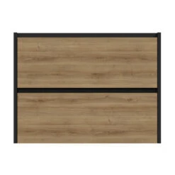 Tiger Reverse Meubelset 80 Cm Met 2 Lades Chalet Eik / Mat Zwart Inclusief Quadro Wastafel Mat Zwart -badkamer 123 745