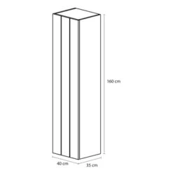 Tiger Maryport Hoge Kolomkast 40 Cm Mat Zwart Met Matzwarte Greep -badkamer 123 784