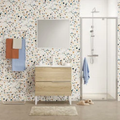 Tiger Badmeubelset Pocket 80 Cm Met 2 Lades Naturel Eik Incl. Looppoten 16 Tiger Badmeubelset Pocket 80 Cm Met 2 Lades Naturel Eik Incl. Looppoten -badkamer 123 801