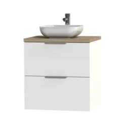 Tiger Badkamermeubel Studio 60cm Hoogglans Wit/witte Waskom Met Profielgrepen -badkamer 123 824