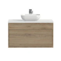 Tiger Helsinki Badkamermeubel 80 Cm Chalet Eiken Met Waskom -badkamer 123 827