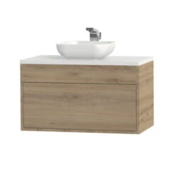 Tiger Helsinki Badkamermeubel 80 Cm Chalet Eiken Met Waskom -badkamer 123 828