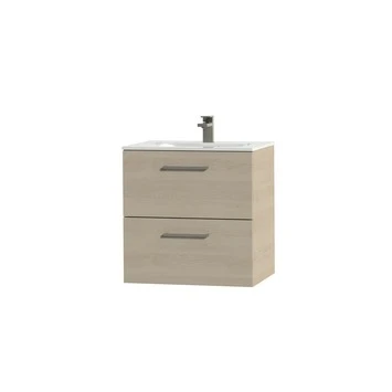 Tiger Badkamermeubel Studio 60cm Naturel Eik/wit Met RVS Greep 5 Tiger Badkamermeubel Studio 60cm Naturel Eik/wit Met RVS Greep - Afbeelding 3