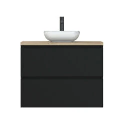 Tiger Karlo Badkamermeubel 80cm Mat Zwart Met Eiken Wasblad En Keramische Waskom 18 Tiger Karlo Badkamermeubel 80cm Mat Zwart Met Eiken Wasblad En Keramische Waskom -badkamer 123 899