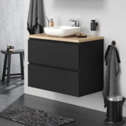 Tiger Karlo Badkamermeubel 80cm Mat Zwart Met Eiken Wasblad En Keramische Waskom 23 Tiger Karlo Badkamermeubel 80cm Mat Zwart Met Eiken Wasblad En Keramische Waskom -badkamer 123 904